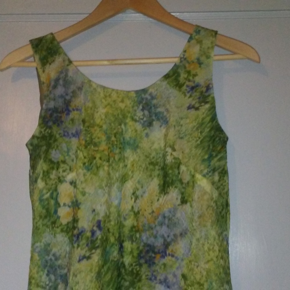 K Petite Green Floral Dress - 8P